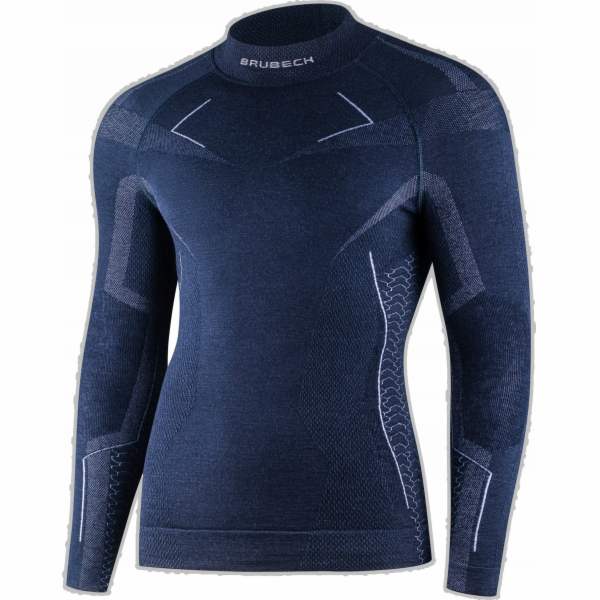 Brubeck LS1666M Pánská mikina EXTREME MERINO tmavě modrá L