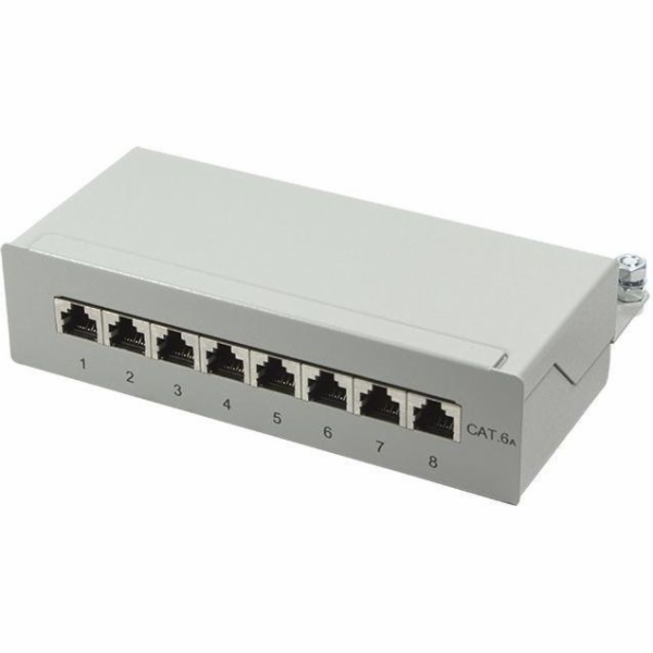 LogiLink Patchpanel kat. 6A, 8portový, stíněný STP, šedý ...