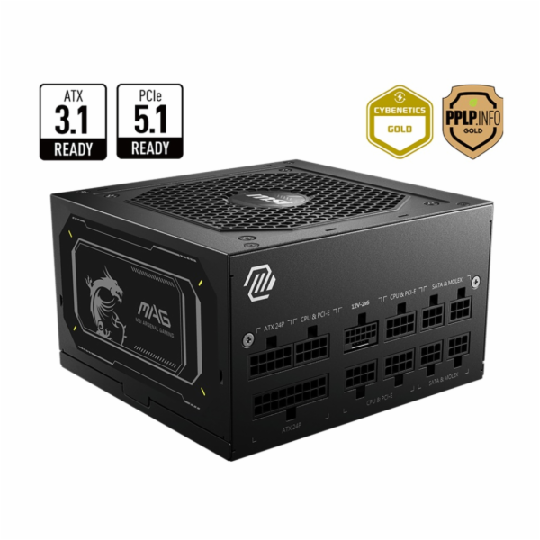 Napájecí zdroj  MAG A850GL 850W PCIE5 II 80+ Gold (306-7Z...