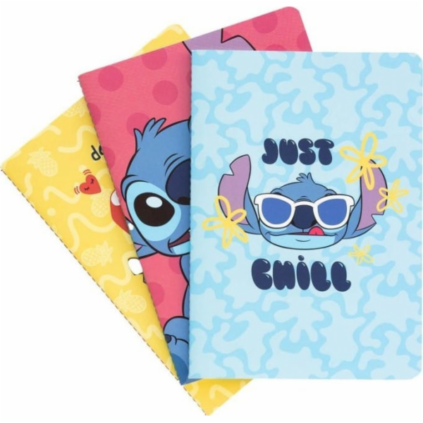 Stitch Disney - Sada sešitů A5 z kolekce Tropical, 3 ks.