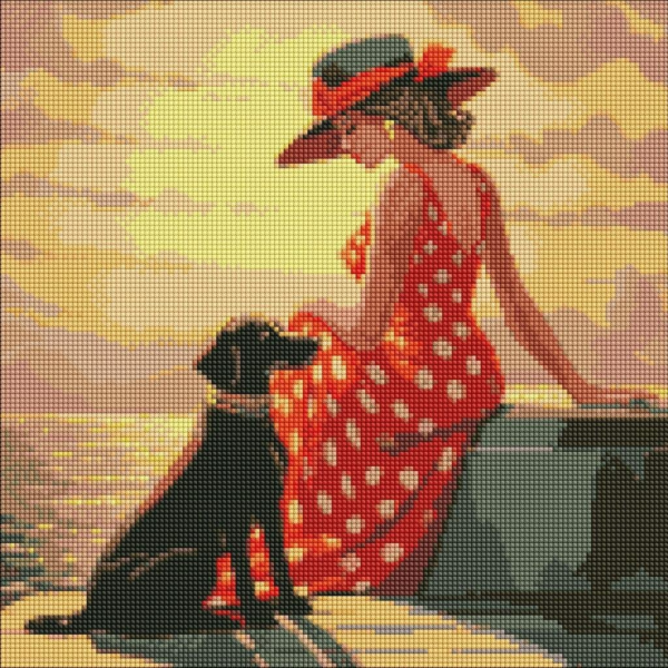 Ideyka Diamantová mozaika - Ranní procházka 40x40cm