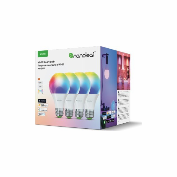 Chytré žárovky Nanoleaf Essentials – sada 4 žárovek A60-E...