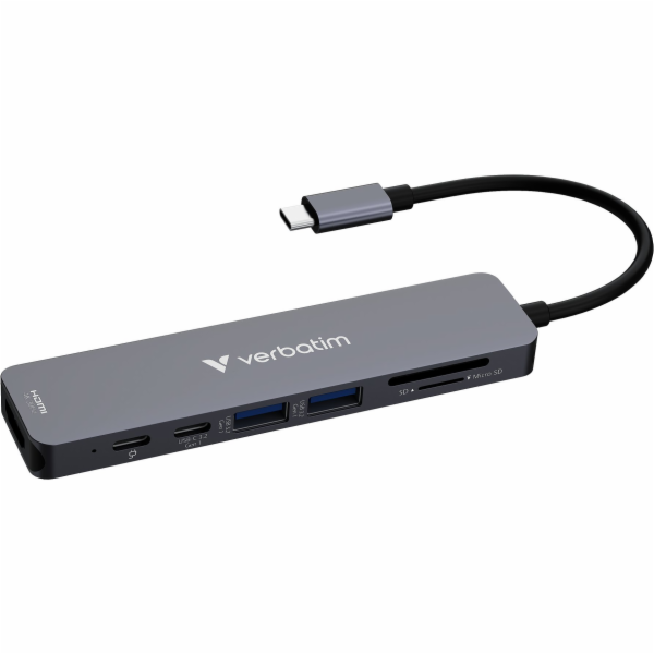 Rozbočovač adaptéru Verbatim HDMI/USB-C 3.2/USB-C/2xUSB-A...