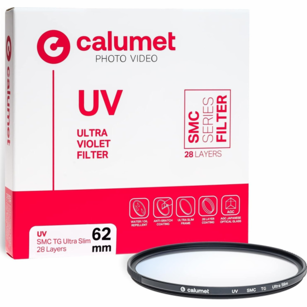Calumet UV filtr SMC TG 62 mm ultra tenký 28 vrstev