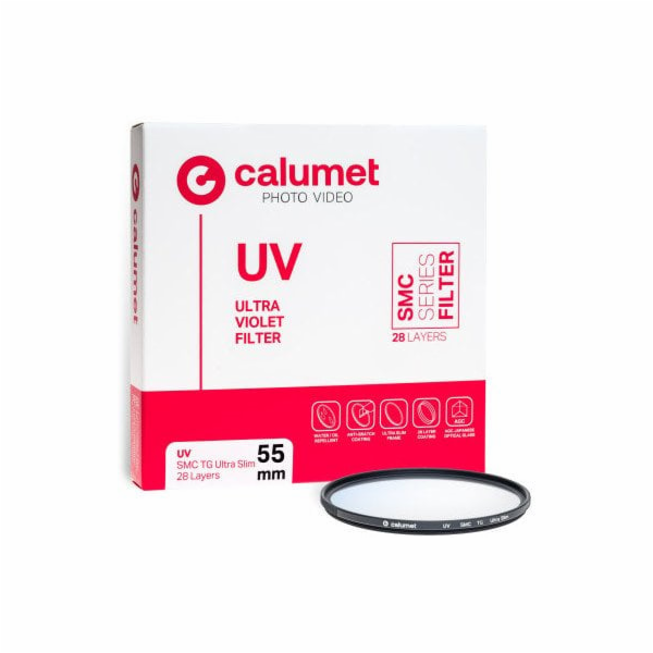 Calumet UV filtr SMC TG 55 mm ultra tenký 28 vrstev