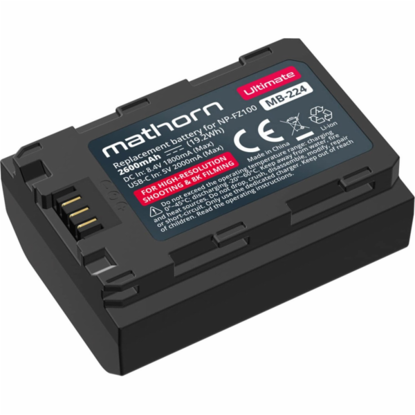 Mathorn Náhradní baterie MB-224 Ultimate 2600mAh USB-C NP...