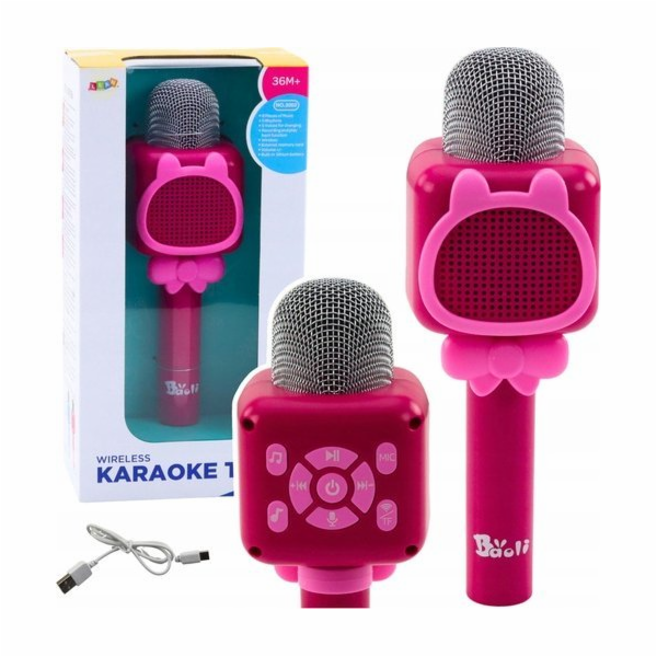 LeanToys Bezdrátový Bluetooth karaoke mikrofon s nahráván...