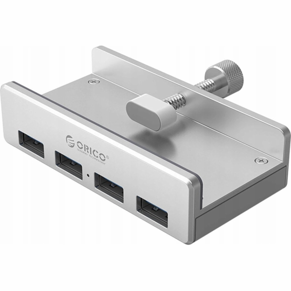 Orico 4portový USB-A 3.0 HUB s montáží na svorku - stříbrný