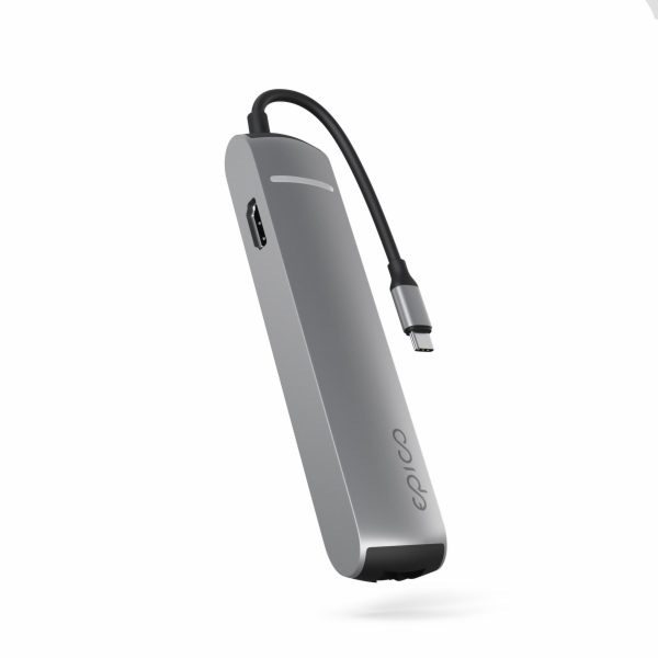 Epico 6v1 Slim Hub 8K s USB-C konektorem - šedá