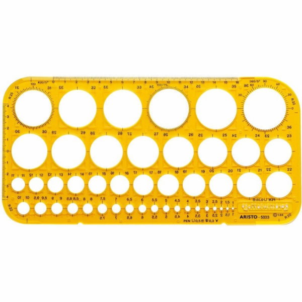 Aristo Kreisschablone 45 Kreise Durchmesser 1-36 mm