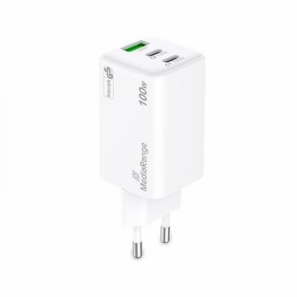 MediaRange Nabíjecí zařízení 100W 3portové 2x USB-C u. 1x...