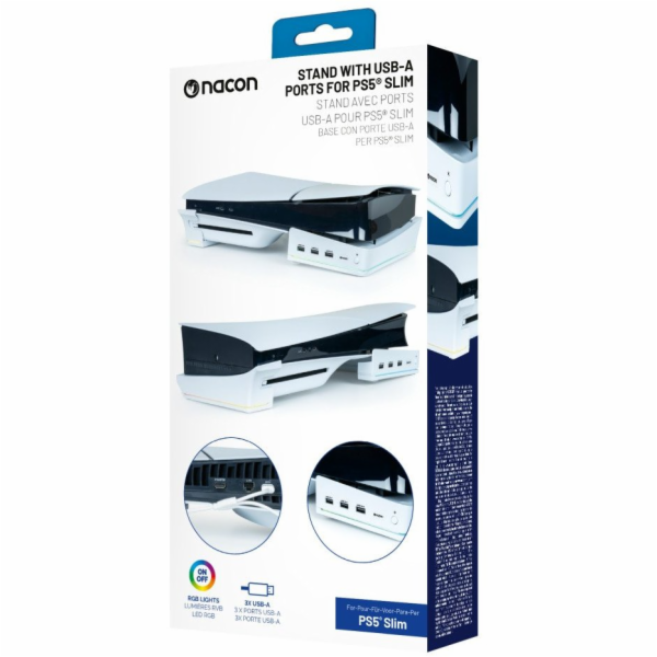 Nacon Stojan na konzoli PS5 SLIM RGB s USB HUBem