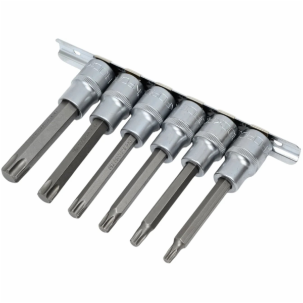 Rockforce Sada bitů TORX 1/2, 6dílná. (T30-T60, L-100 mm)