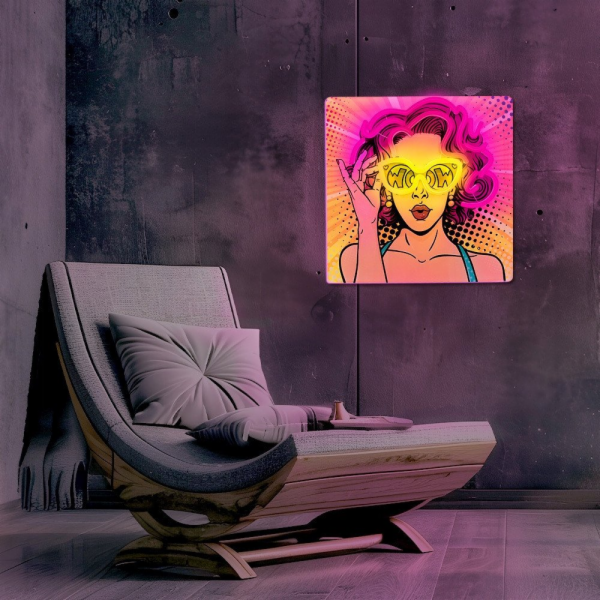 Forever Neon ART LED POWER WOMAN žlutá fialová FLA02 Light