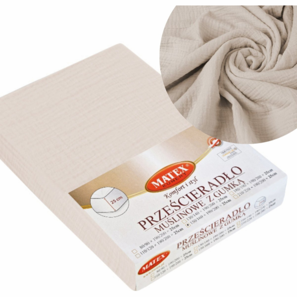 Matex Prostěradlo 160 x 200 Matex mušelín 15