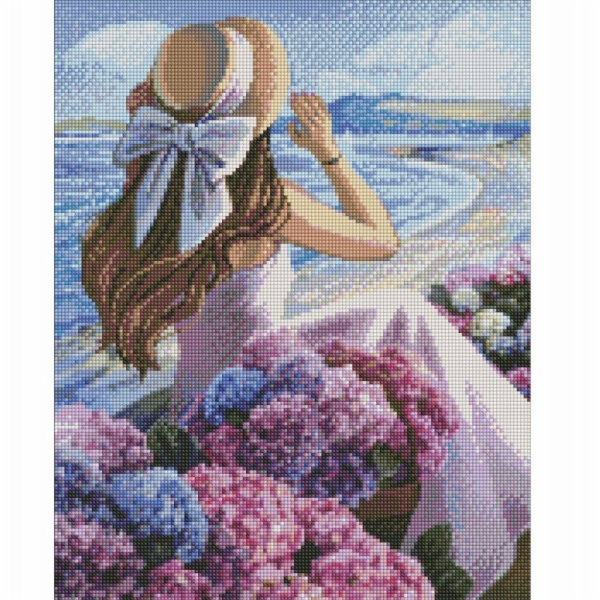 Ideyka Diamantová mozaika 40x50 cm, kvetoucí pobřeží, 1 ks.
