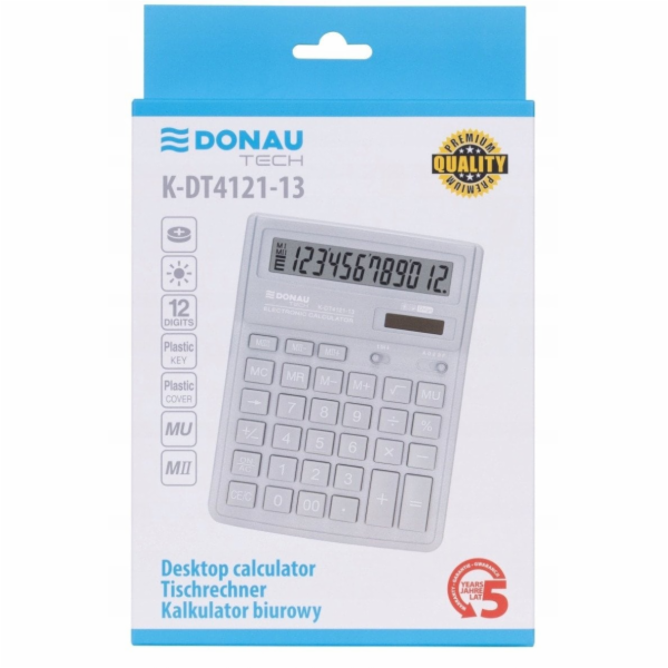 DONAU Stolní kalkulačka TECH, 12místný displej, rozměry 1...