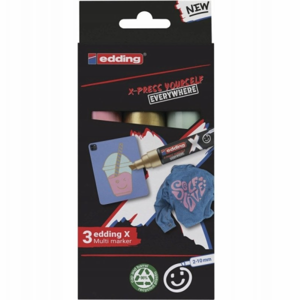 Edding Multifunkční fix e-6900 pastelové barvy, sada 3 kusů