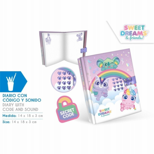 Kids Euroswan Sladké sny KL11680 Dětský deník zvukových e...