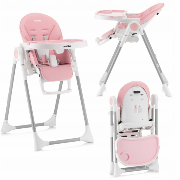 KinderKraft Dětská jídelní židlička SESTTINO NUI růžová