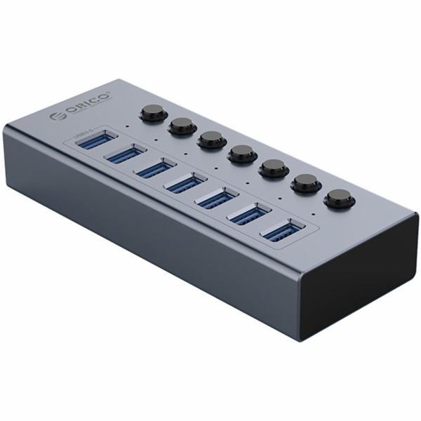 Orico Hub BT2U3-7AB se 7x USB-A přepínači - šedý Hub BT2U...