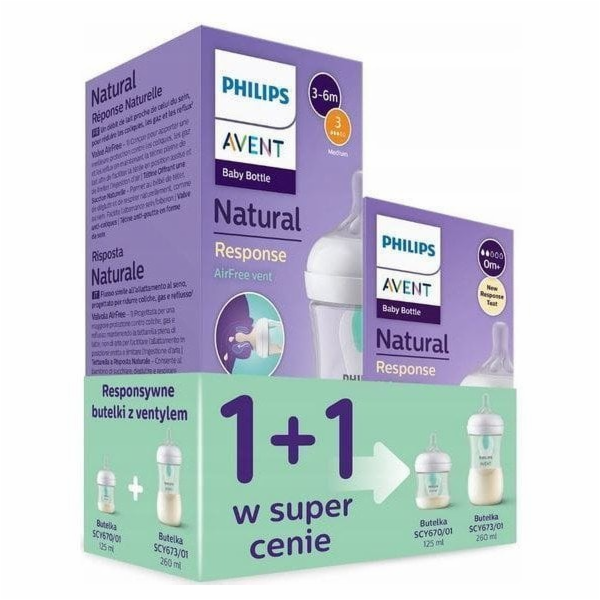 Avent SCY670/01 + SCY673/01 responzivní lahev s bezvzduch...