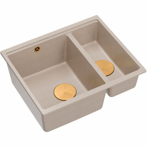 GraniteQ Dřez LOGAN 150 PEARL BEIGE 56x46x22 cm 1,5 dřezu...