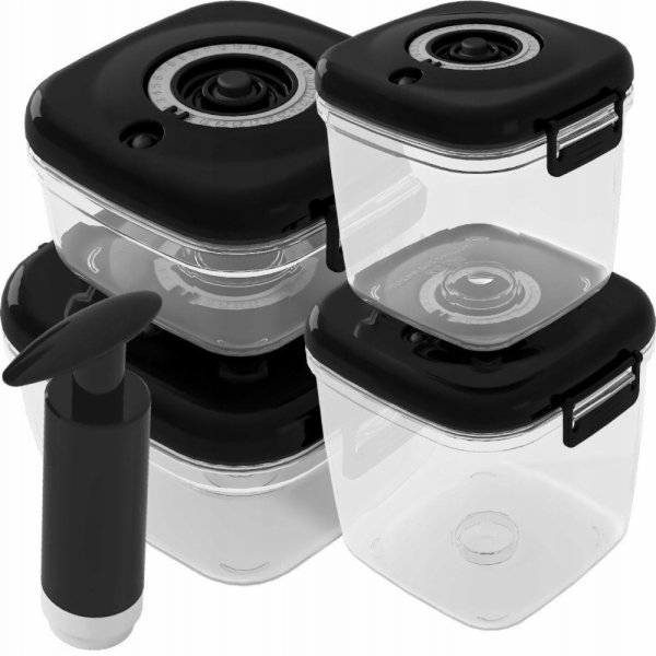 Gierekhoff Sada hermetických nádob Clever Kitchen, černá