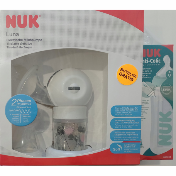 NUK 2FÁZOVÁ ELEKTRICKÁ ODSTŘÍVAČKA MLÉKA LUNA + ZDARMA