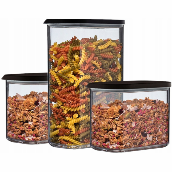 Moxom SADA NÁDOBY MODULA, 3 DÍLY. ČERNÁ10699554040