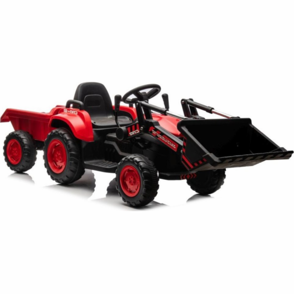 Lean Cars Bateriový traktor s lžící BW-X002A Červený LEAN...
