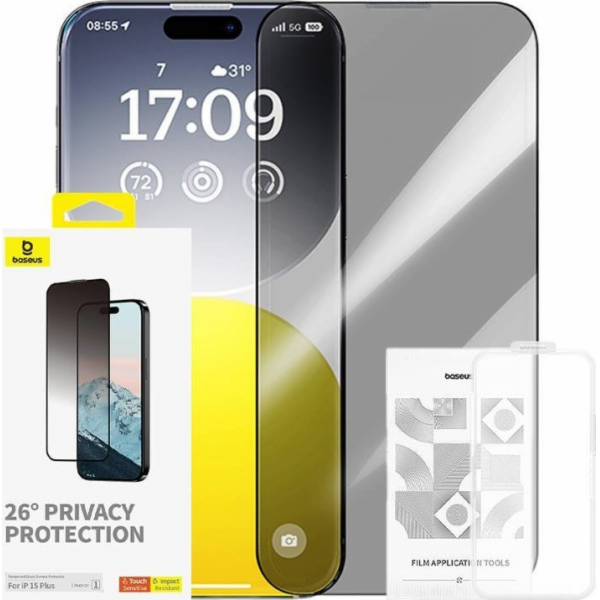 Ochrana soukromí Tvrzené sklo Baseus Diamond iPhone 15 Plus