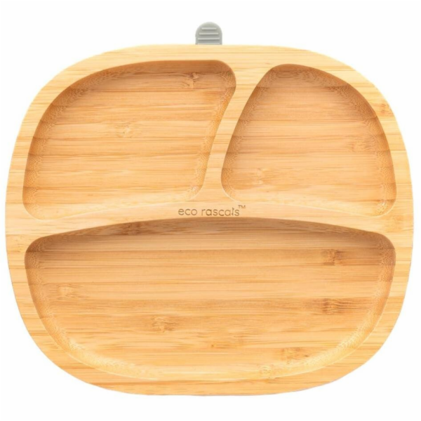 ECO RASCALS ECORASCALS - TROJITÝ BAMBUSOVÝ TALÍŘ, ŠEDÝ