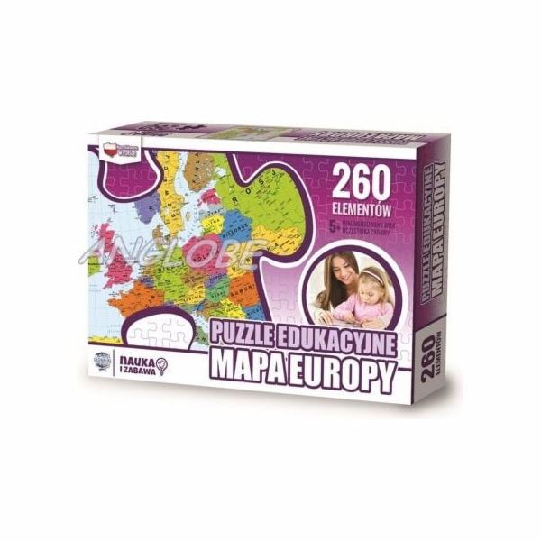 Zachem Vzdělávací puzzle 260 dílků. Mapa Evropy (ZACH0064)