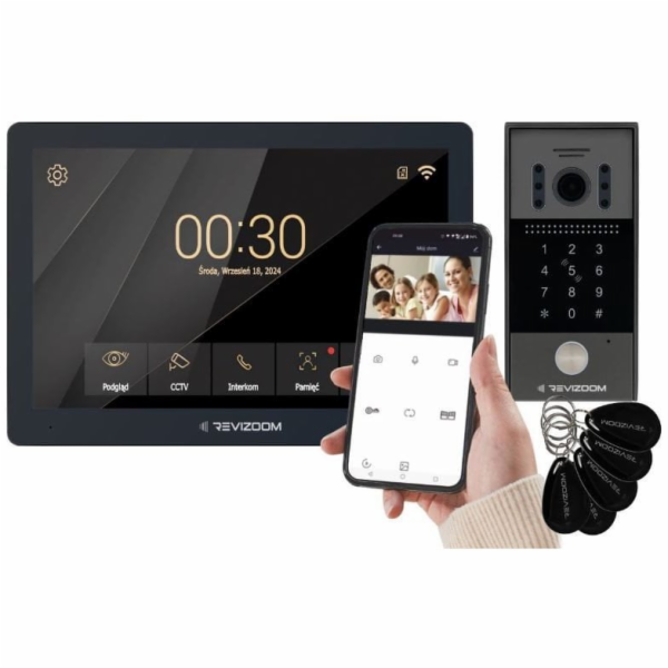 Commax Video interkom REVIZOOM RM-T203HD ČERNÝ/RC-212HD-CK1