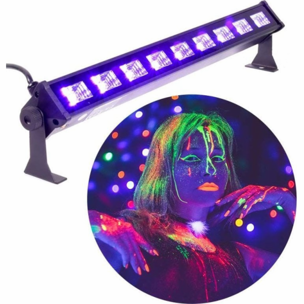 LIGHT4ME LED BAR UV 9 + BÍLÁ LED páska 9x3W ultrafialová ...
