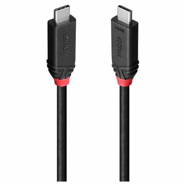 Lindy Kabelis 1m USB4 240W Type-C, 40 Gbps, juodas
