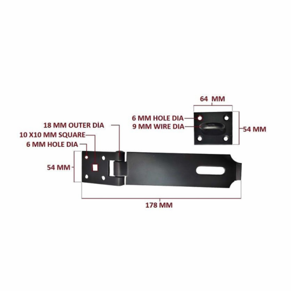 Závora dveří Okko GB-1503, černá 177 mm