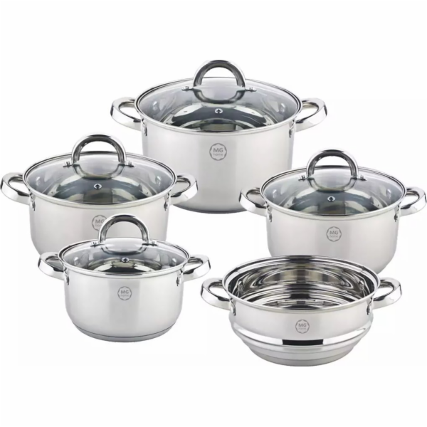 MG Home Steel Pots Sada 4 hrnců MG Home Verso a napařovač...