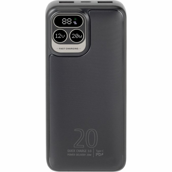RivaCase POWERBANK 20 000 MAH USB-C 20W LCD, 1X IN/OUT US...