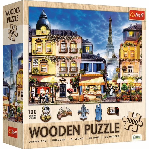Trefl dřevěné puzzle Francouzská ulice 1000 dílků (20209)