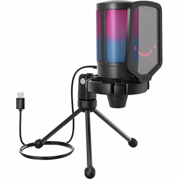 Fifine AmpliGame A6V RGB mikrofon černý (FA6VB)