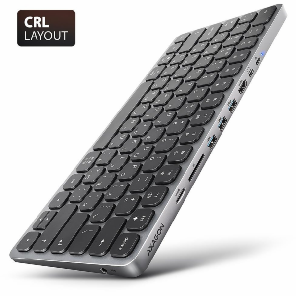Axagon KLÁVESNICE + I/O HUB 9V1/0,6M HMC-KB-CRL AXAGON