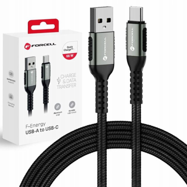 ForCell Kabel USB-A - USB-C 0,5 m černý