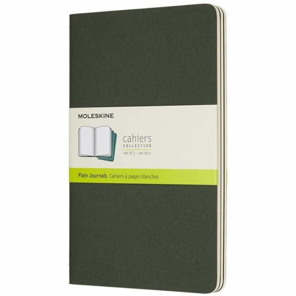 Moleskine Sada 3 zápisníků Cahier, L, 13x21cm, bez potisk...