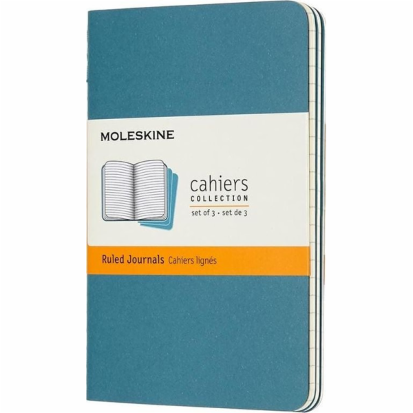 Moleskine Sada 3 zápisníků Cahier Journals, obyčejná modrá