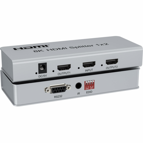 PremiumCord HDMI 2.1 splitter 1-2 porty, 8K@60Hz, 4K@120H...