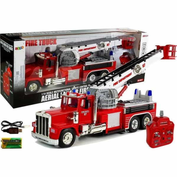Lean Sport Hasičský vůz 60 cm, výsuvný otočný žebřík, RC ...
