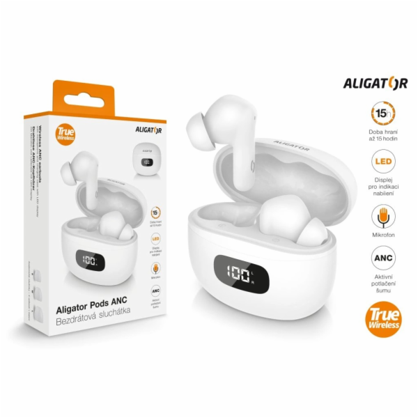 sluch. bezdr.AL. BT TWS08 WT do uší ANC bílá