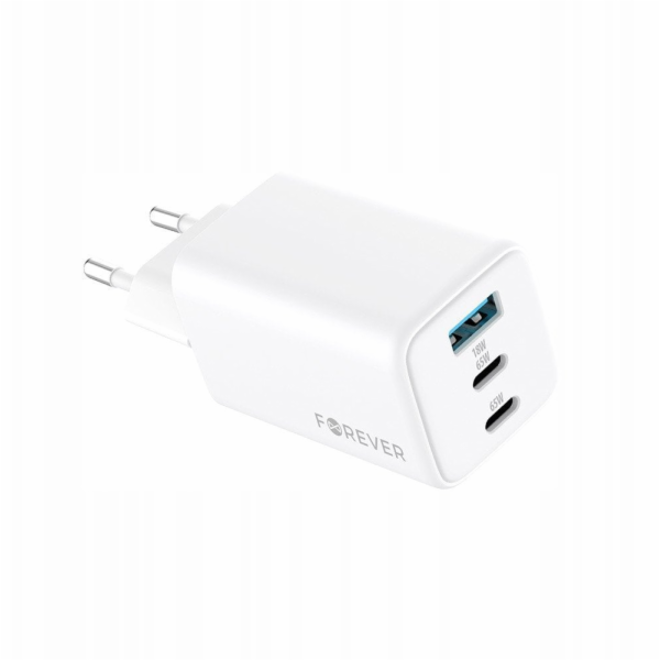 XO Forever GAN PD TC-08-65AC 65W 2x USB-C USB bílý